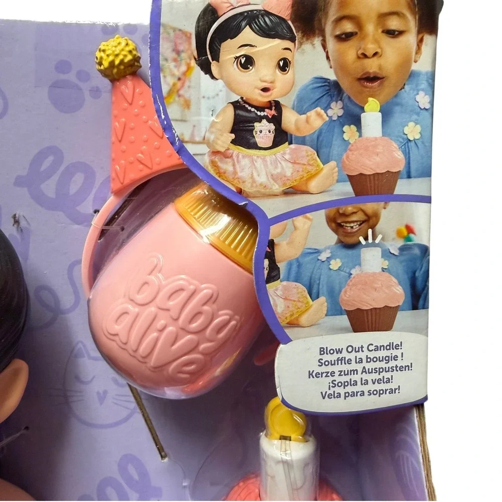 Baby Alive Katie Kat Birthday Bestie Doll Black Hair Toy Roleplay Hasbro New Box - Picture 5 of 7